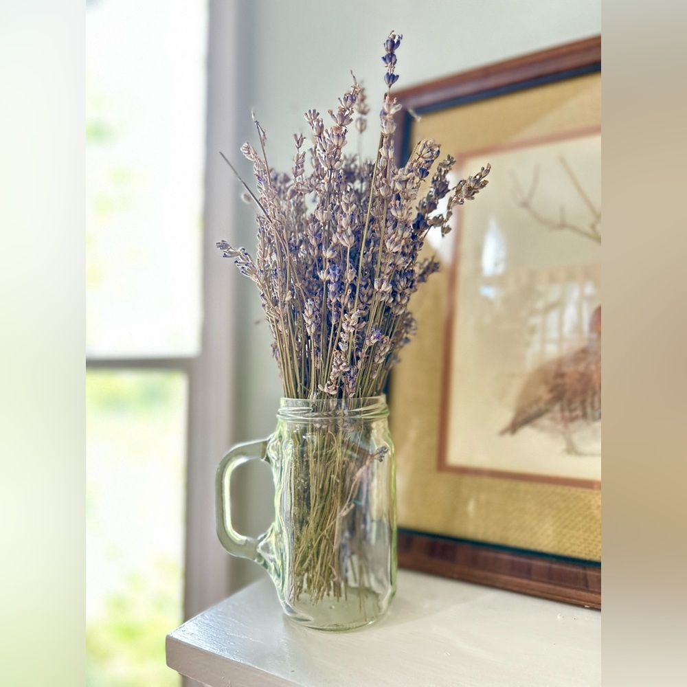 Dried Lavender Bouquet in Glass Jar